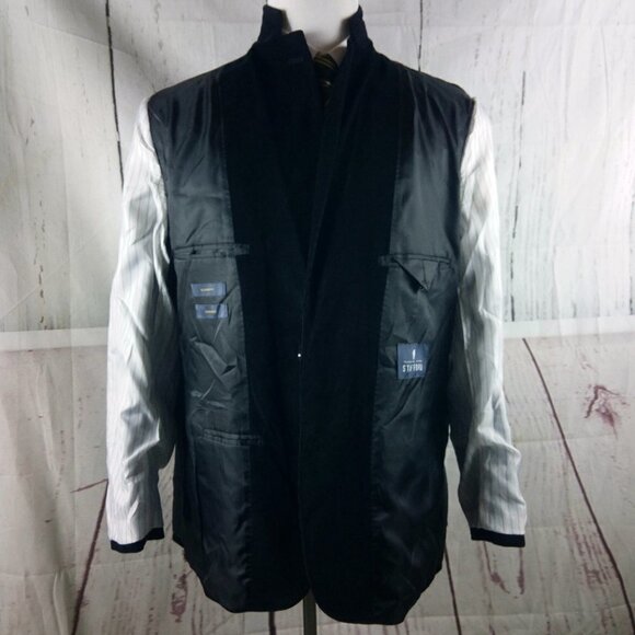 Stafford Tailored Culture Classic Fit 44R Black Corduroy Padded Elbow Sport Coat - Picture 9 of 11